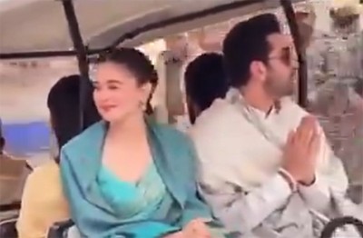 Ranbir Kapoor-Alia Bhatt, Katrina Kaif-Vicky Kaushal arrive at Ayodhya's Ram Temple in electric car