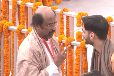 Rajinikanth arrives at Ram Temple in Ayodhya