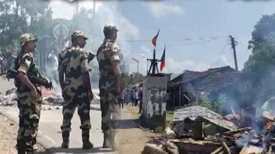 BJP holds massive protest in West Bengal's Nandigram after worker killed in alleged TMC-instigated violence ahead of polling