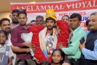 After historic Candidates Chess Tournament win, D Gukesh returns to rousing welcome in Chennai