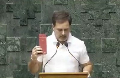 Rahul Gandhi takes oath as Lok Sabha member with copy of Constitution in his hand