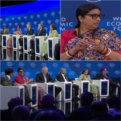 World Economic Forum 2024: Smriti Irani advocates for consensus on watermarking AI products