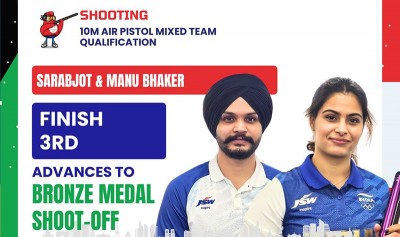 Paris Olympics: Manu Bhaker, Sarbajot Singh qualify for bronze medal match