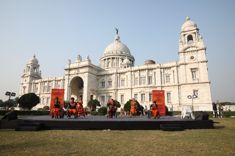 Physically disabled artists perform in front of iconic Victoria Memorial during Ami Arts Festival in Kolkata