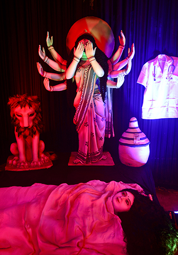 Glimpses from RG Kar-themed Durga Puja pandal in Kolkata