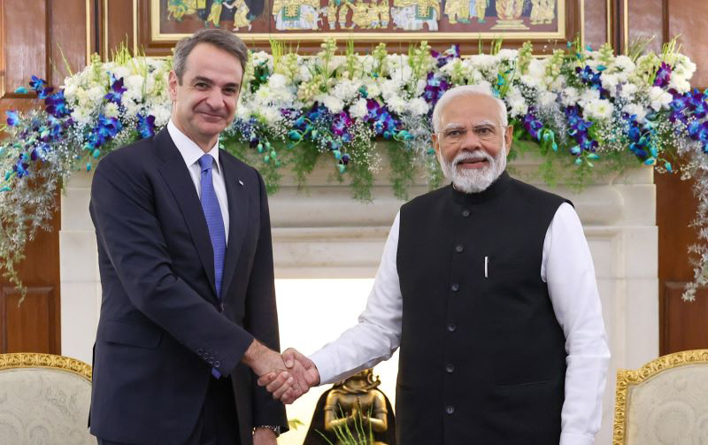 In Images: Narendra Modi, Greek PM Kyriakos Mitsotakis in New Delhi