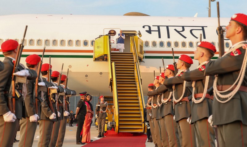 Indian PM Narendra Modi arrives in Vienna