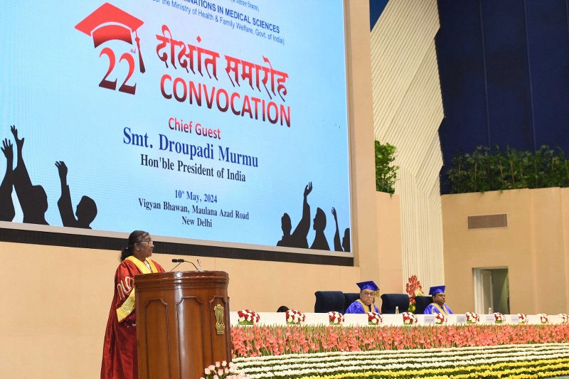 President Droupadi Murmu addressing 22nd convocation of NBE in Delhi