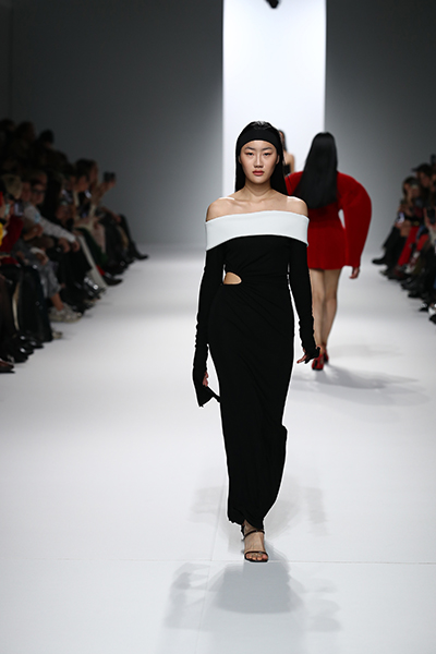 Models walk the ramp for THEUNISSEN at the Paris Fashion Week