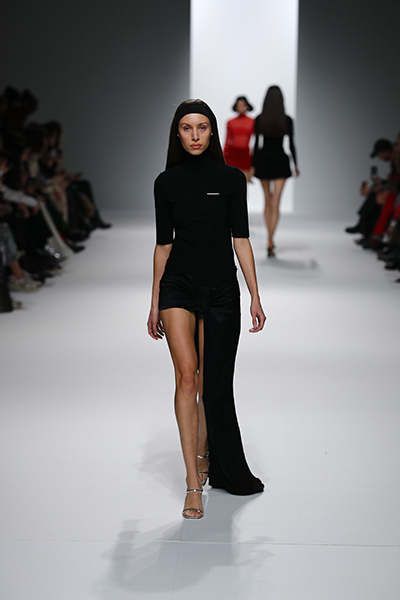 Models walk the ramp for THEUNISSEN at the Paris Fashion Week