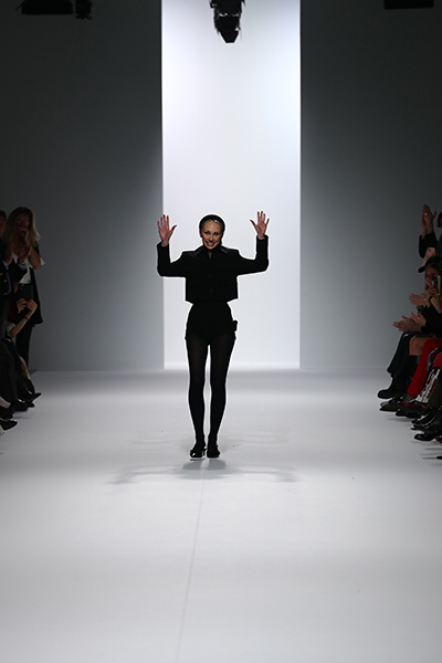 Models walk the ramp for THEUNISSEN at the Paris Fashion Week