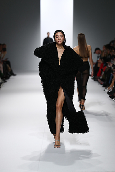 Models walk the ramp for THEUNISSEN at the Paris Fashion Week