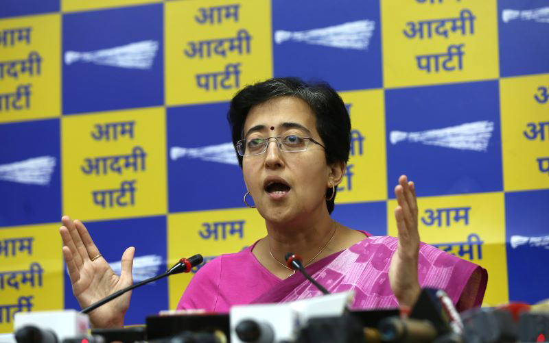 Delhi minister Atishi holds press conference