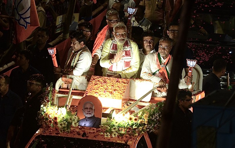 PM Narendra Modi holds roadshow in Kolkata ahead of final phase of LS polls