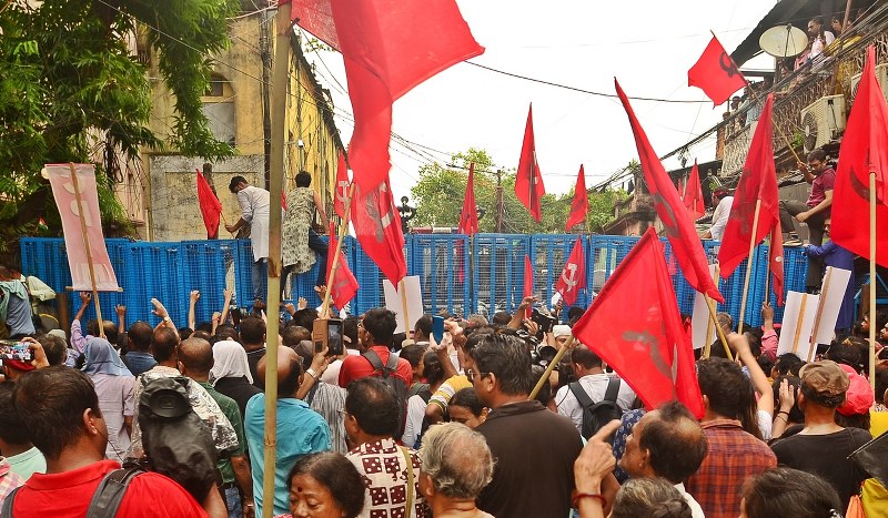 CPI-M organises Lalbazar march in Kolkata demanding justice for RG Kar victim