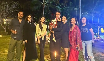 Ranbir Kapoor hugs and kisses Alia Bhatt to welcome New Year 2025