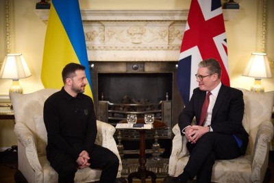 UK PM Keir Starmer welcomes Volodymyr Zelenskyy in London a day after verbal spat with Donald Trump