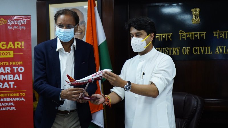 Jyotiraditya Scindia inaugurates first direct flight on Bhavnagar-Delhi route