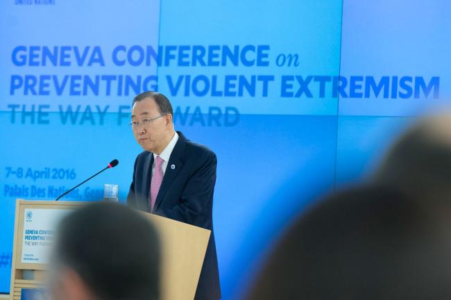 At Geneva conference, Ban calls for global partnership to prevent violent extremism 