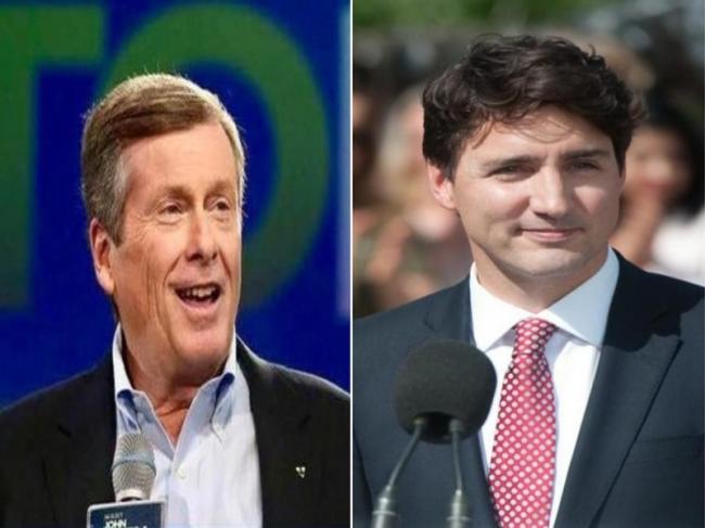 Canada PM Justin Trudeau congratulates John Tory for winning Toronto mayoral election