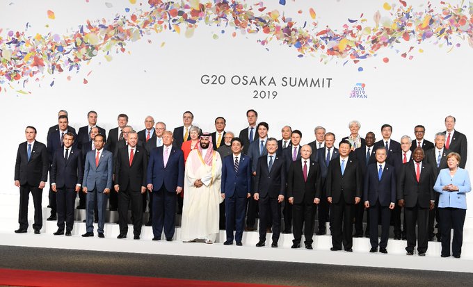 G20 leaders pose for family photo as Summit begins in Japan's Osaka