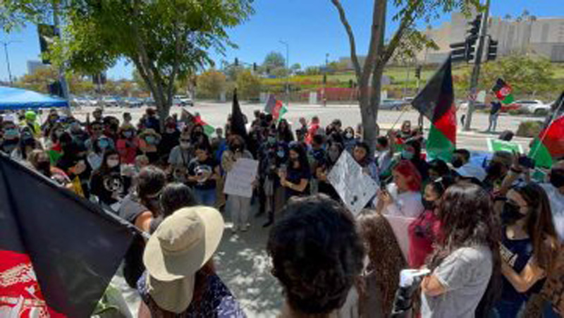 Afghan women demonstrate against Taliban atrocities in Los Angeles