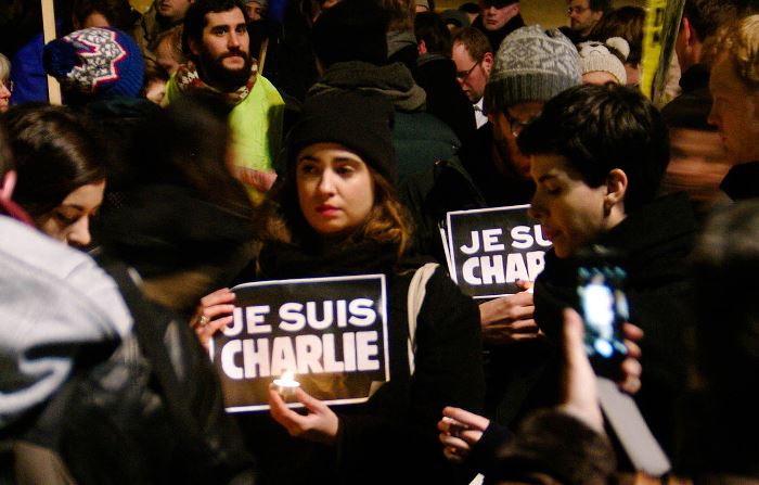 Berlin rally in support of the victims of the 2015 Charlie Hebdo shooting, Image by Dirk Ingo Franke / Wikimedia Commons. 