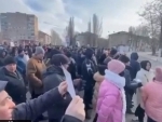 Ukraine conflict: Residents of Melitopol city demonstrate against alleged abduction of mayor