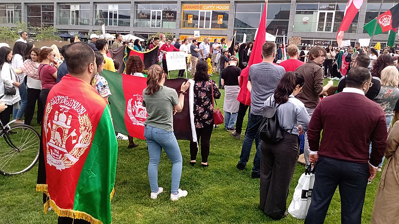 Germany: Protesters shout anti-Taliban slogans near Swiss Consulate in Munich