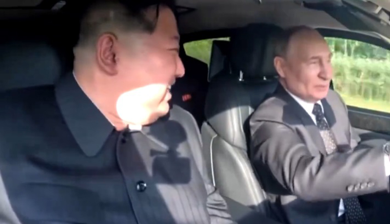 Putin, Kim Jong Un enjoy Russia-built Aurus limousine drive, video goes viral