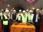 Prime Minister of Nepal Dahal triggers last blast of Head Race Tunnel of Arun-3 Hydro Electric Project in Nepal