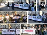 World Sindhi Congress members protest outside UK PM's residence against human rights violations in Pakistan