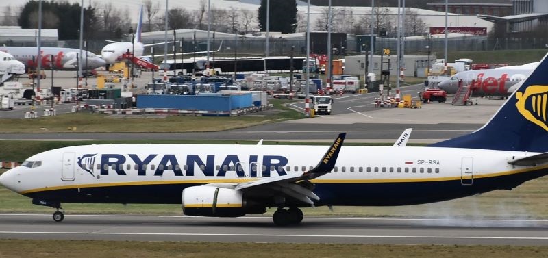 Ryanair flight en route to Manchester makes emergency landing at London airport after passenger dies midair