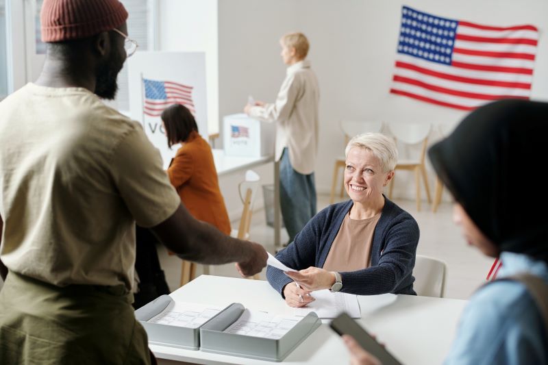 US citizens voting in historic presidential polls. Photo courtesy: USAGov Facebook