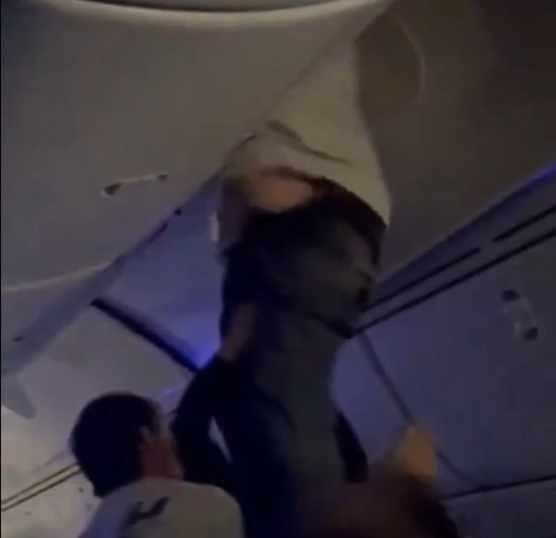 Air Europa plane hit by severe turbulence, passenger stuck inside overhead bin