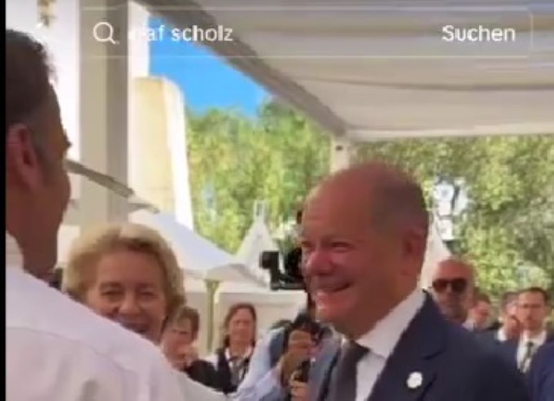G7 leaders sing 'Happy Birthday' to greet German Chancellor Olaf Scholz during Italy Summit